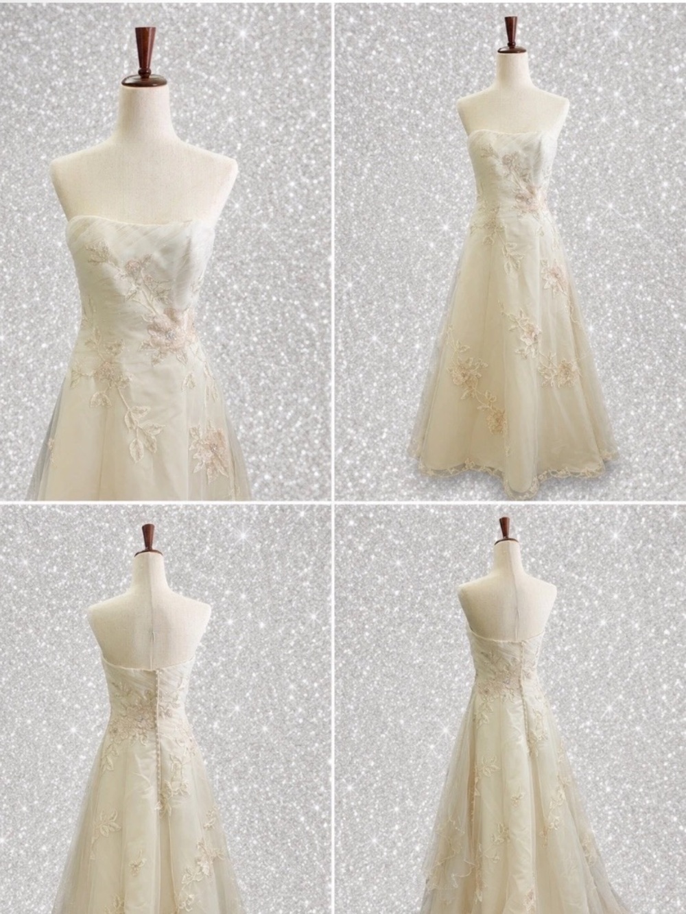 Alfred Sung Strapless Wedding Dress Gown Size 8